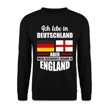 Engländer Deutscher Herzschlag Deutschland England - Unisex Pullover - Schwarz - Vorne - Alina (178cm) & Michal (187cm)