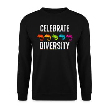 Chameleon Celebrate Diversity - Unisex Pullover - Schwarz - Vorne - Alina (178cm) & Michal (187cm)