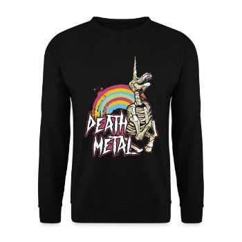 Death Metal Heavy Hardrock - Unisex Pullover - Schwarz - Vorne - Alina (178cm) & Michal (187cm)
