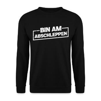 Lustiges Abschlepper Abschleppdienst LKW - Unisex Pullover - Schwarz - Vorne - Alina (178cm) & Michal (187cm)