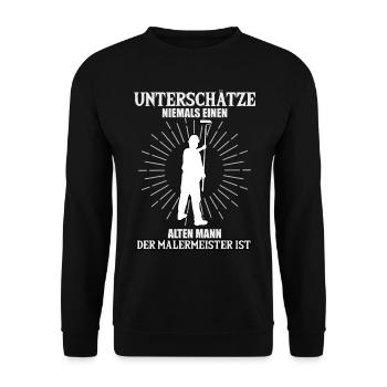 Lustige Maler Sprüche für Malermeister & Lackierer - Unisex Pullover - Schwarz - Vorne - Alina (178cm) & Michal (187cm)