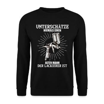 Cooler Spruch für Fahrzeuglackierer Lackierer - Unisex Pullover - Schwarz - Vorne - Alina (178cm) & Michal (187cm)