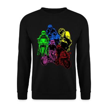 Motorcycle Lifestyle / Motorcycle / Motorcycles biker - Unisex Sweatshirt - black - Front - Alina (178cm) & Michal (187cm)