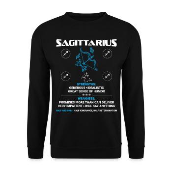 Sagittaire Astrologie - Sweat-shirt Unisexe - noir - Devant - Alina (178cm) & Michal (187cm)