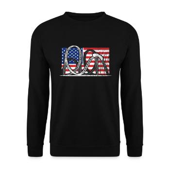 Roller Coaster American Roller Coaster - Unisex Sweatshirt - black - Front - Alina (178cm) & Michal (187cm)