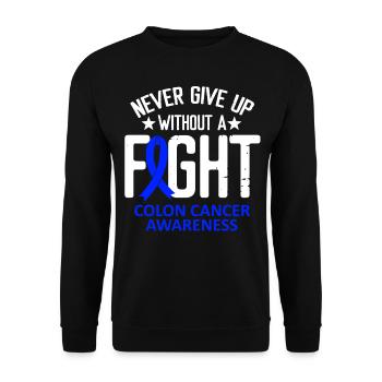 Colorectal Cancer Awareness Without a Fight Ribbon - Unisex Pullover - Schwarz - Vorne - Alina (178cm) & Michal (187cm)