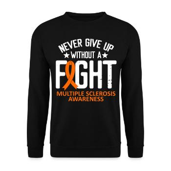 Multiple Sclerosis Awareness a Fight Orange Ribbon - Unisex Pullover - Schwarz - Vorne - Alina (178cm) & Michal (187cm)