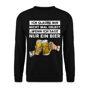 Bier - Lustige Geschenkidee mit Bier Spruch - Unisex Pullover - Schwarz - Vorne - Alina (178cm) & Michal (187cm)