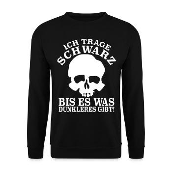 Ich trage Schwarz bis es was dunkleres gibt - Unisex Pullover - Schwarz - Vorne - Alina (178cm) & Michal (187cm)