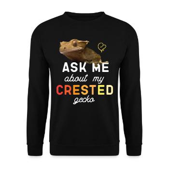 Ask Me About My Crested Gecko - Sweat-shirt Unisexe - noir - Devant - Alina (178cm) & Michal (187cm)