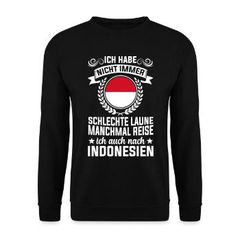 Indonesier Indonesische Flagge Indonesierin Asien - Unisex Pullover - Schwarz - Vorne - Alina (178cm) & Michal (187cm)