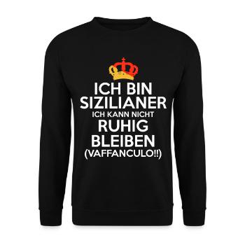 Sizilianer Italien Vaffanculo Italia Italiener - Unisex Pullover - Schwarz - Vorne - Alina (178cm) & Michal (187cm)