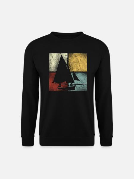 Sailing Sailboat Vintage Retro - Unisex Pullover - Schwarz