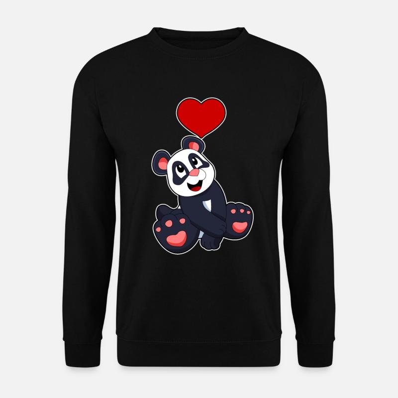 Panda mit Herz - Unisex Pullover - Schwarz