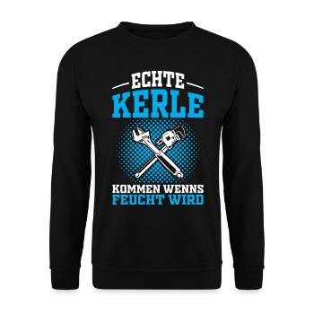 Spengler Klempner | Lustige Sprüche Handwerker - Unisex Pullover - Schwarz - Vorne - Alina (178cm) & Michal (187cm)