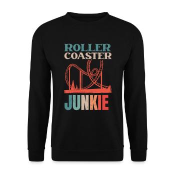 Roller Coaster Roller Coaster Junkie - Unisex Sweatshirt - black - Front - Alina (178cm) & Michal (187cm)