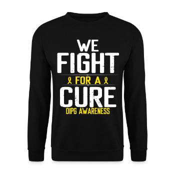 DIPG Awareness a Cure Yellow Ribbon Glial Cancer - Unisex Sweatshirt - black - Front - Alina (178cm) & Michal (187cm)