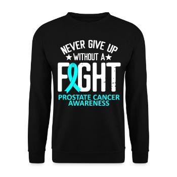 Prostate Cancer Awareness Without a Fight Ribbon - Sweat-shirt Unisexe - noir - Devant - Alina (178cm) & Michal (187cm)