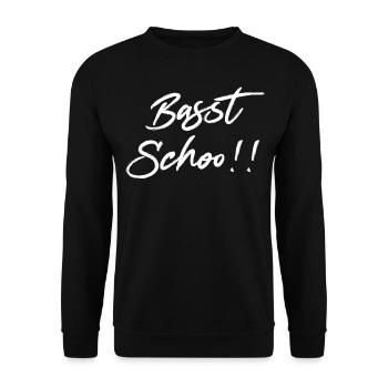 Basst scho - Unisex Pullover - Schwarz - Vorne - Alina (178cm) & Michal (187cm)