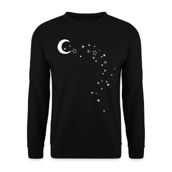 Mond und Sterne - Unisex Pullover - Schwarz - Vorne - Alina (178cm) & Michal (187cm)