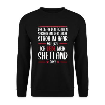 Shetland Pony Shetty Liebe Geschenk - Unisex Pullover - Schwarz - Vorne - Alina (178cm) & Michal (187cm)