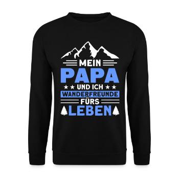 Wanderer Wandertour Wandern - Unisex Pullover - Schwarz - Vorne - Alina (178cm) & Michal (187cm)