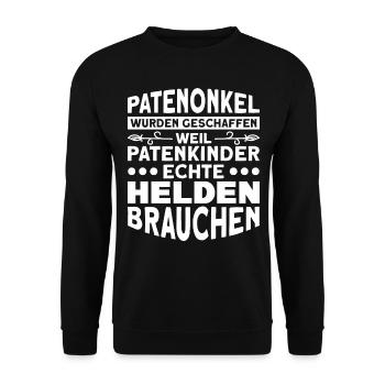 Taufe Patenkind Patenonkel - Unisex Pullover - Schwarz - Vorne - Alina (178cm) & Michal (187cm)