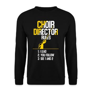 Chorleiter Musiklehrer Spruch Chordirigent - Unisex Pullover - Schwarz - Vorne - Alina (178cm) & Michal (187cm)