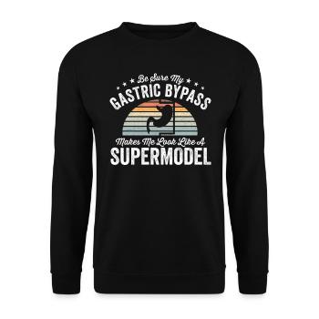 Magen Bypass Operation Genesung Geschenk - Unisex Pullover - Schwarz - Vorne - Alina (178cm) & Michal (187cm)