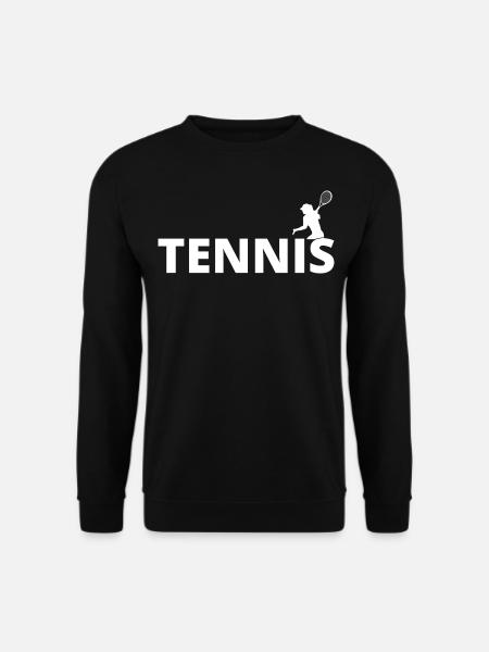 tennis / Tennis / Tennis spieler / Tennis Spielen - Unisex Pullover - Schwarz