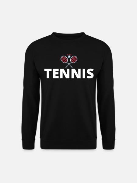 tennis / Tennis / Tennis spieler / Tennis Spielen - Unisex Pullover - Schwarz