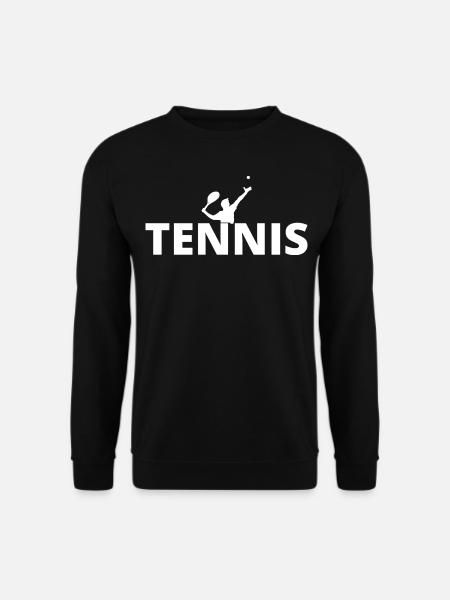 tennis / Tennis / Tennis spieler / Tennis Spielen - Unisex Pullover - Schwarz