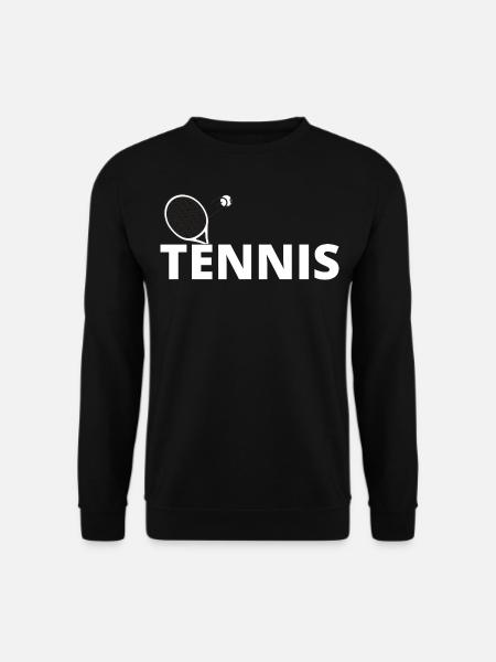 tennis / Tennis / Tennis spieler / Tennis Spielen - Unisex Pullover - Schwarz