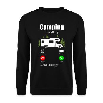camping - Unisex Sweatshirt - black - Front - Alina (178cm) & Michal (187cm)