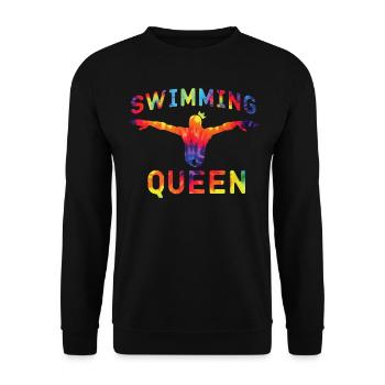 Swimmer Swim Swimming Queen Girl - Unisex Pullover - Schwarz - Vorne - Alina (178cm) & Michal (187cm)