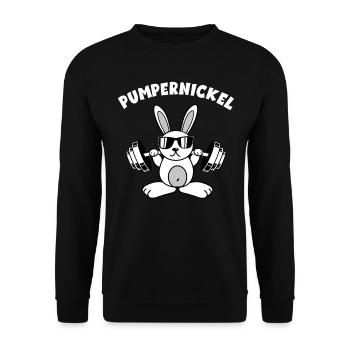 Pumpernickel Fitness Gym Fitness Bodybuilder lapin - Sweat-shirt Unisexe - noir - Devant - Alina (178cm) & Michal (187cm)