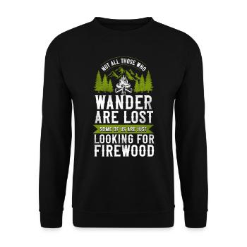 Camping Looking For Firewood - Unisex Pullover - Schwarz - Vorne - Alina (178cm) & Michal (187cm)