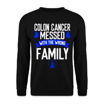 Colorectal Cancer family Blue Ribbon Awareness - Unisex Sweatshirt - black - Front - Alina (178cm) & Michal (187cm)