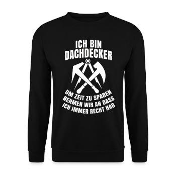 Dachdecker - Unisex Pullover - Schwarz - Vorne - Alina (178cm) & Michal (187cm)