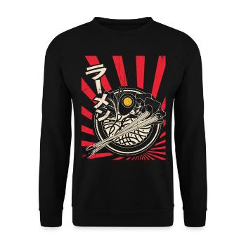 Ramen japan - Sweat-shirt Unisexe - noir - Devant - Alina (178cm) & Michal (187cm)