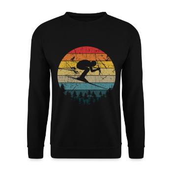 Ski Cadeau Freeski Ski Vacances d’hiver Luge - Sweat-shirt Unisexe - noir - Devant - Alina (178cm) & Michal (187cm)