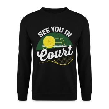 Coach de tennis vous voit sur le court - Sweat-shirt Unisexe - noir - Devant - Alina (178cm) & Michal (187cm)