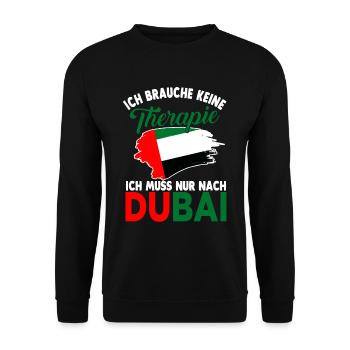 Dubai Therapie Geschenk - Unisex Pullover - Schwarz - Vorne - Alina (178cm) & Michal (187cm)