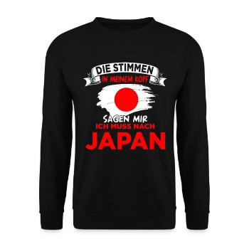 Japanisch Japanerin Japaner Japan Geschenk - Unisex Pullover - Schwarz - Vorne - Alina (178cm) & Michal (187cm)