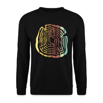 Baum Wald Natur Holzscheibe - Unisex Pullover - Schwarz - Vorne - Alina (178cm) & Michal (187cm)