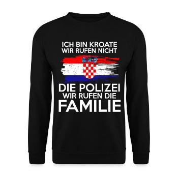 Kroatische Familie Kroate Kroatin Kroaten Kroatien - Unisex Pullover - Schwarz - Vorne - Alina (178cm) & Michal (187cm)