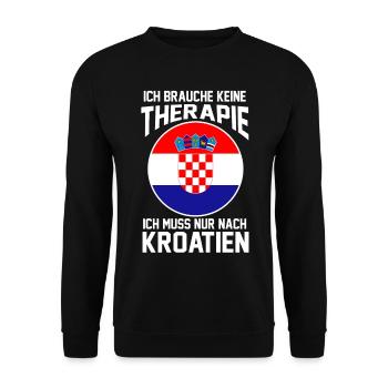 Kroatien Therapie Kroate Kroatin Kroaten Kroatisch - Unisex Pullover - Schwarz - Vorne - Alina (178cm) & Michal (187cm)