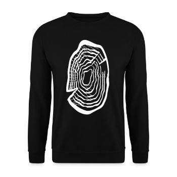 Holzscheibe - Unisex Pullover - Schwarz - Vorne - Alina (178cm) & Michal (187cm)