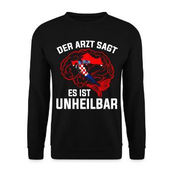 Kroatisch Arzt Kroate Kroatin Kroaten Kroatien - Unisex Pullover - Schwarz - Vorne - Alina (178cm) & Michal (187cm)