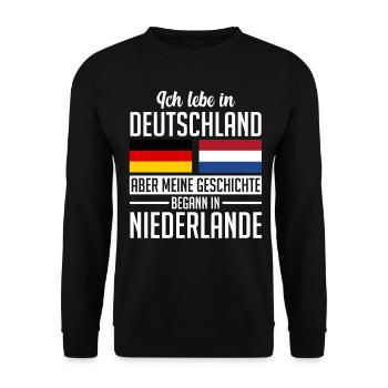 Niederländer Deutscher Niederlande Holland - Unisex Pullover - Schwarz - Vorne - Alina (178cm) & Michal (187cm)